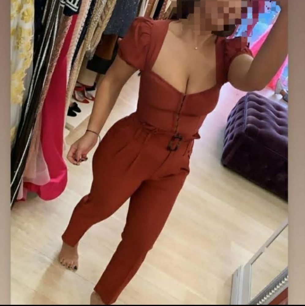 Pant and blouse set brown